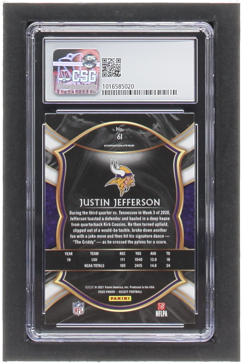 Justin Jefferson 2020 Select #61 RC (CSG 9.5) at PristineAuction.com Justin Jefferson 2020 Select #61 RC (CSG 9.5) at PristineAuction.com
