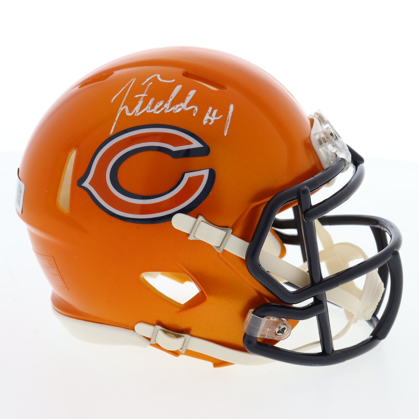 Justin Fields Signed Bears Flash Alternate Speed Mini Helmet (Beckett) at PristineAuction.com Justin Fields Signed Bears Flash Alternate Speed Mini Helmet (Beckett) at PristineAuction.com