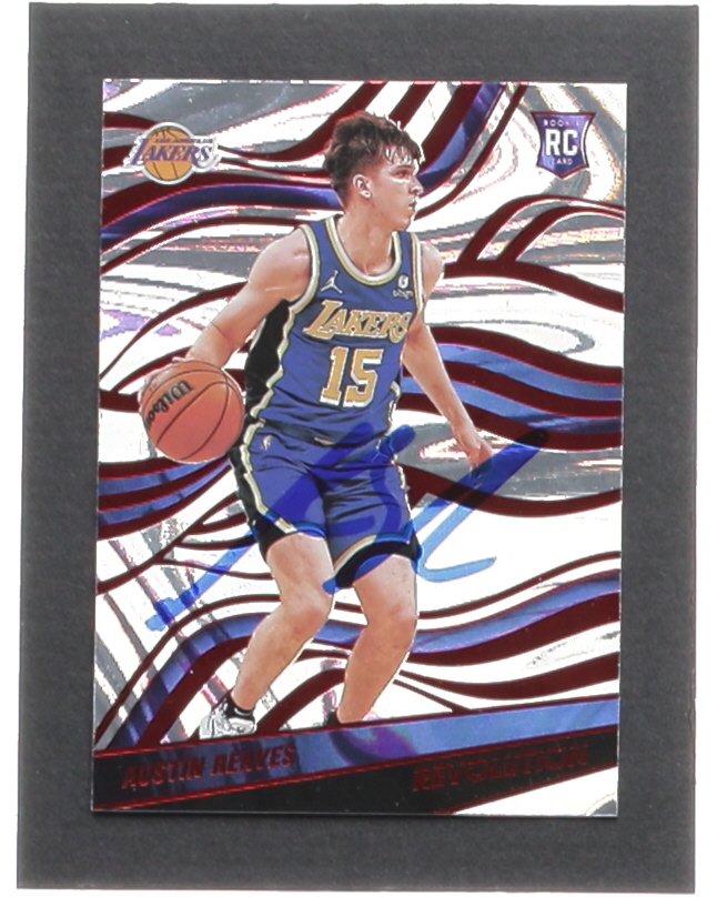 Austin Reaves Signed 2021-22 Panini Revolution Asia Red #132 RC (Beckett) at PristineAuction.com Austin Reaves Signed 2021-22 Panini Revolution Asia Red #132 RC (Beckett) at PristineAuction.com