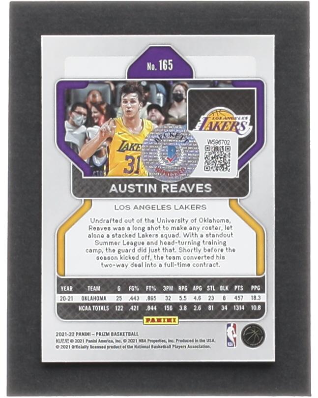 Austin Reaves Signed 2021-22 Panini Prizm #165 RC (Beckett) at PristineAuction.com Austin Reaves Signed 2021-22 Panini Prizm #165 RC (Beckett) at PristineAuction.com