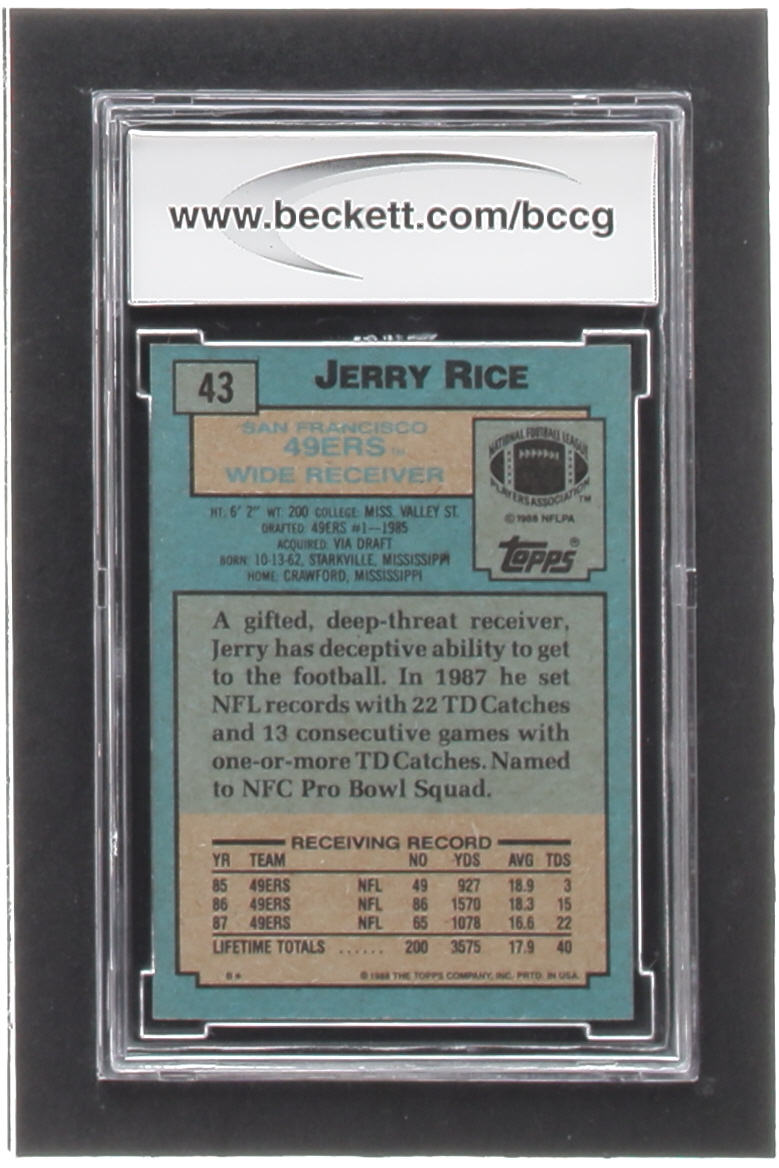 Jerry Rice 1988 Topps #43 AP (BCCG 10) at PristineAuction.com Jerry Rice 1988 Topps #43 AP (BCCG 10) at PristineAuction.com