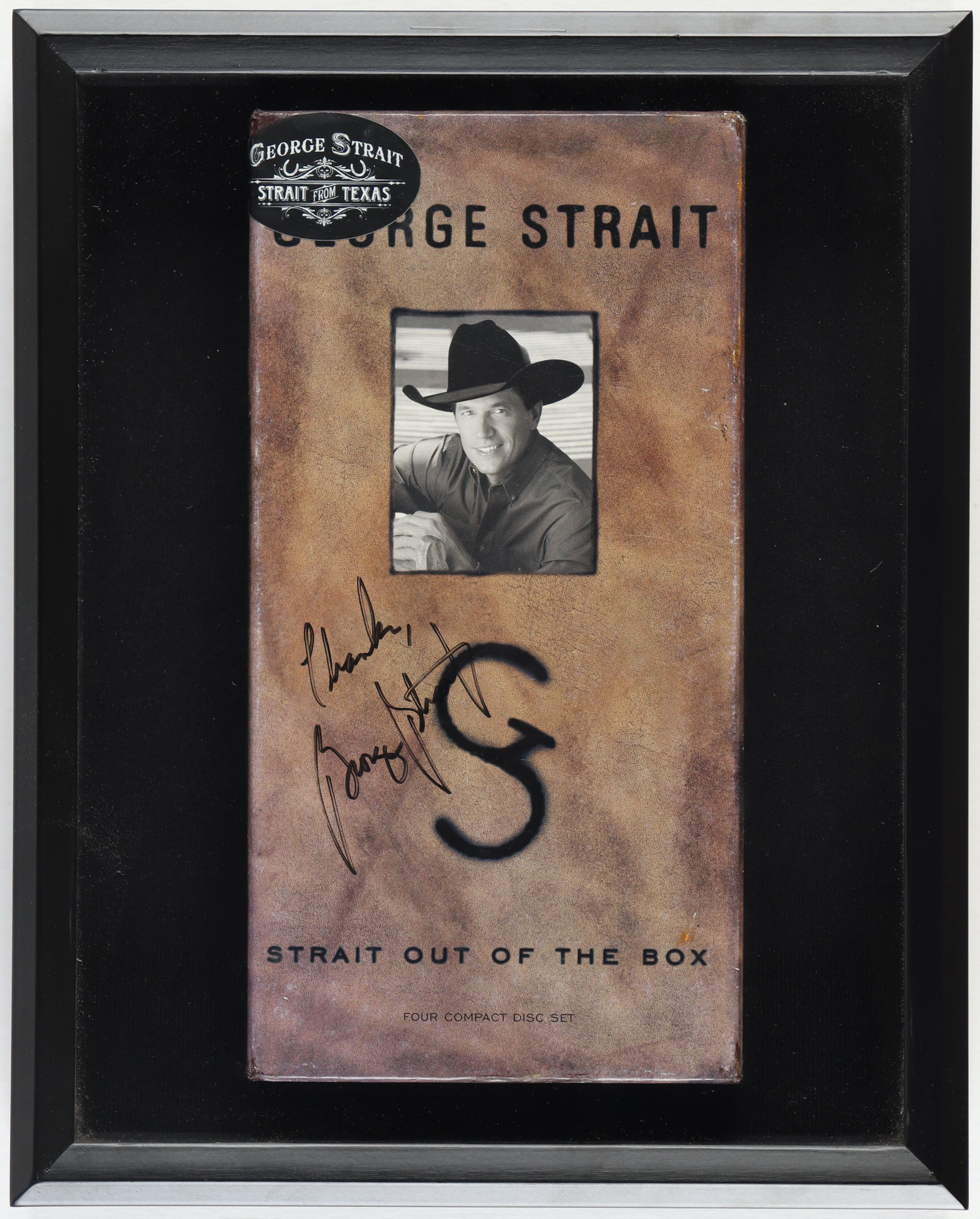 George Strait Signed "Straight Out Of The Box" Custom Framed CD Display Inscribed "Thanks" (Beckett) at PristineAuction.com George Strait Signed "Straight Out Of The Box" Custom Framed CD Display Inscribed "Thanks" (Beckett) at PristineAuction.com