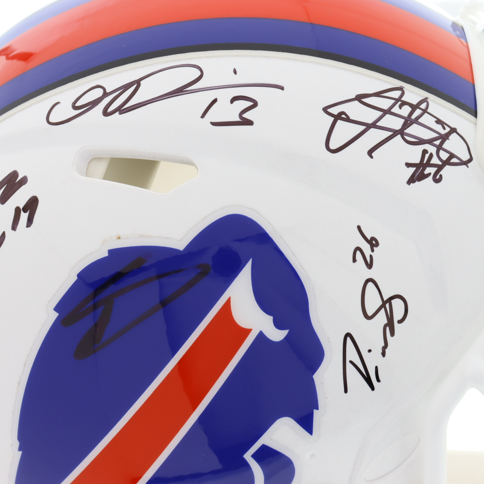 2022 Bills Full-Size Authentic Speed Helmet Team-Signed By (6) With Josh Allen, Stefon Diggs, Dawson Knox, Gabe Davis, & Devin Singletary (Beckett) at PristineAuction.com 2022 Bills Full-Size Authentic Speed Helmet Team-Signed By (6) With Josh Allen, Stefon Diggs, Dawson Knox, Gabe Davis, & Devin Singletary (Beckett) at PristineAuction.com