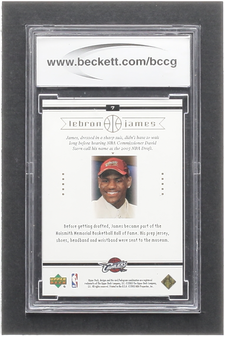 LeBron James 2003 Upper Deck LeBron James Box Set #7 RC / High School Superstar (BCCG 10) at PristineAuction.com LeBron James 2003 Upper Deck LeBron James Box Set #7 RC / High School Superstar (BCCG 10) at PristineAuction.com