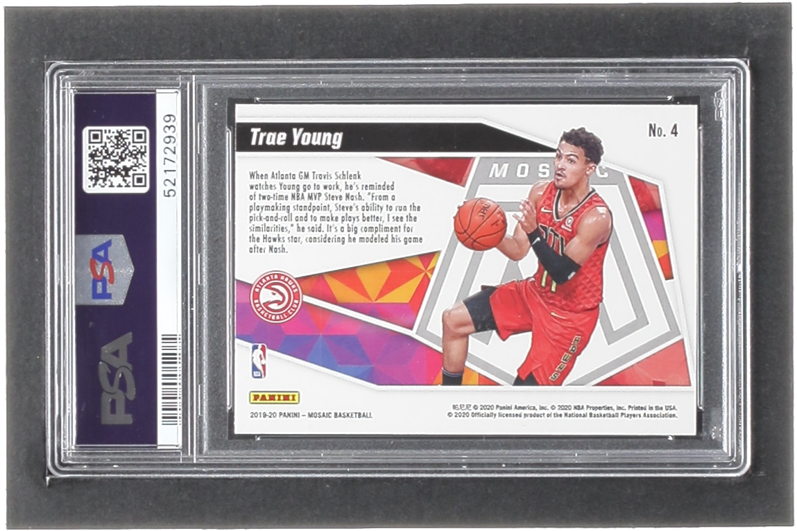 Trae Young 2019-20 Panini Mosaic Give and Go #4 (PSA 10) at PristineAuction.com Trae Young 2019-20 Panini Mosaic Give and Go #4 (PSA 10) at PristineAuction.com