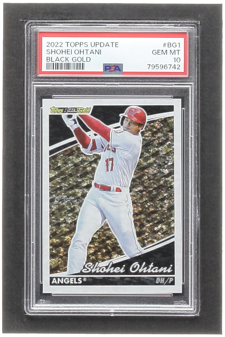 Shohei Ohtani 2022 Topps Update Black Gold #BG1 (PSA 10) at PristineAuction.com Shohei Ohtani 2022 Topps Update Black Gold #BG1 (PSA 10) at PristineAuction.com