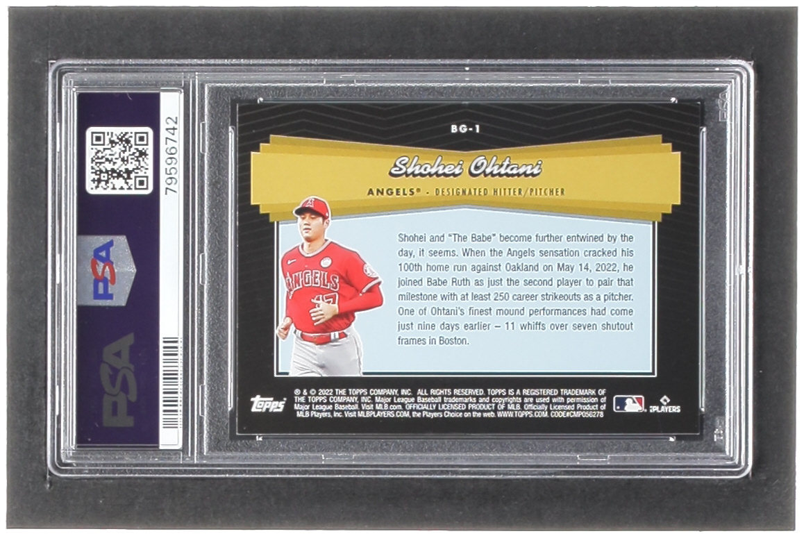 Shohei Ohtani 2022 Topps Update Black Gold #BG1 (PSA 10) at PristineAuction.com Shohei Ohtani 2022 Topps Update Black Gold #BG1 (PSA 10) at PristineAuction.com