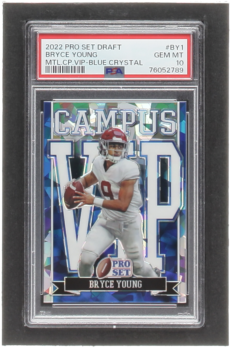 Bryce Young 2022 Leaf Pro Set Metal Draft Prospects Campus VIP Crystal Blue #VIPBY1 RC (PSA 10) at PristineAuction.com Bryce Young 2022 Leaf Pro Set Metal Draft Prospects Campus VIP Crystal Blue #VIPBY1 RC (PSA 10) at PristineAuction.com