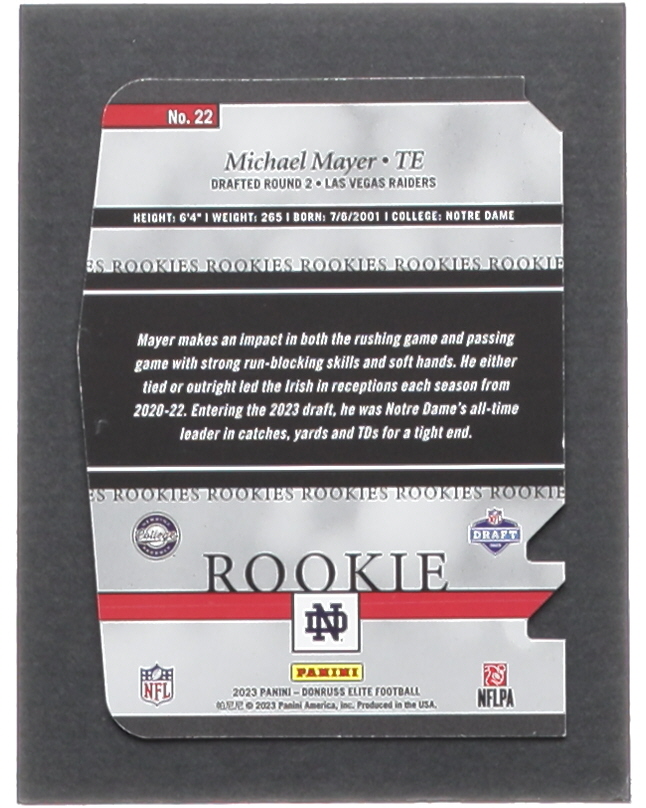 Michael Mayer 2023 Elite '03 Elite Rookies Status Die Cut #22 #99/99 RC at PristineAuction.com Michael Mayer 2023 Elite '03 Elite Rookies Status Die Cut #22 #99/99 RC at PristineAuction.com