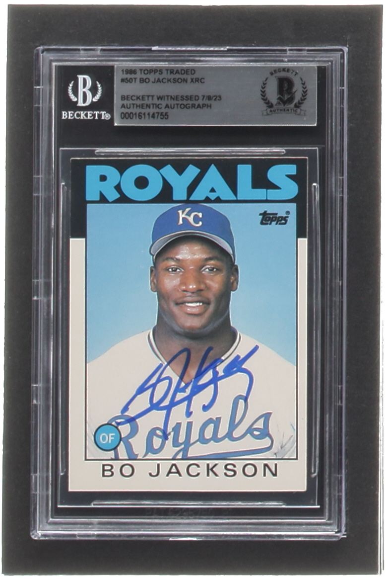 Bo Jackson Signed 1986 Topps Traded #50T XRC (BGS) at PristineAuction.com Bo Jackson Signed 1986 Topps Traded #50T XRC (BGS) at PristineAuction.com