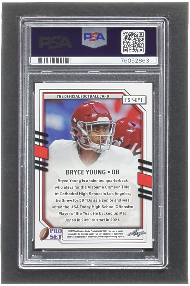 Bryce Young 2022 Leaf Pro Set Metal Draft Prospects Portraits Wave Green #PSPBY1 RC (PSA 10) at PristineAuction.com Bryce Young 2022 Leaf Pro Set Metal Draft Prospects Portraits Wave Green #PSPBY1 RC (PSA 10) at PristineAuction.com