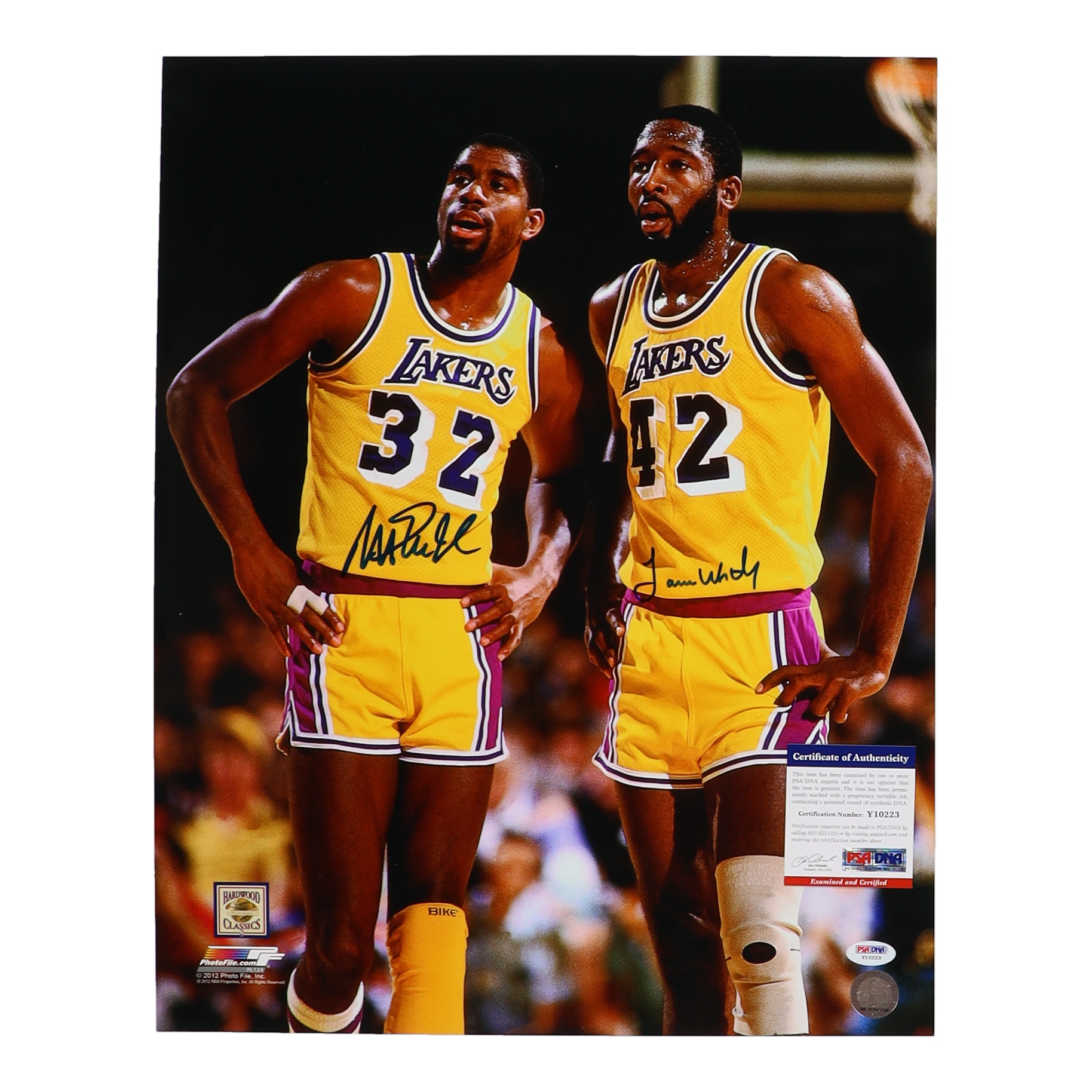 Magic Johnson & James Worthy Signed Lakers 16x20 Photo (PSA) at PristineAuction.com Magic Johnson & James Worthy Signed Lakers 16x20 Photo (PSA) at PristineAuction.com