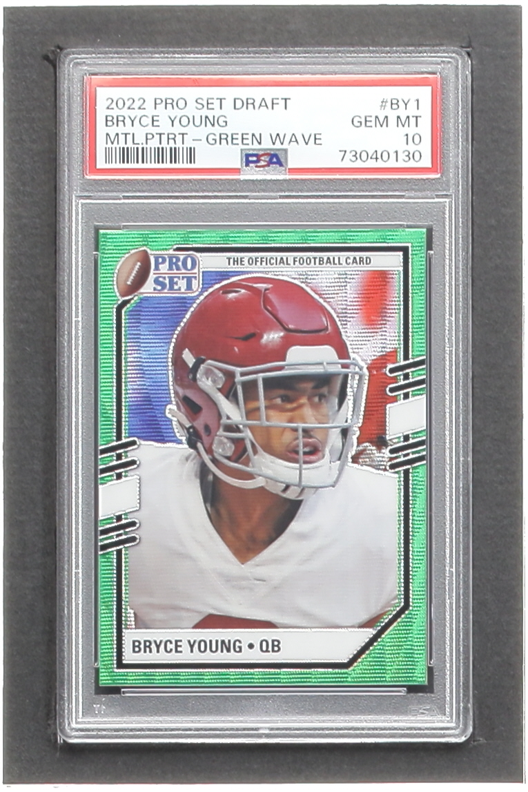 Bryce Young 2022 Leaf Pro Set Metal Draft Prospects Portraits Wave Green #PSPBY1 RC (PSA 10) at PristineAuction.com Bryce Young 2022 Leaf Pro Set Metal Draft Prospects Portraits Wave Green #PSPBY1 RC (PSA 10) at PristineAuction.com
