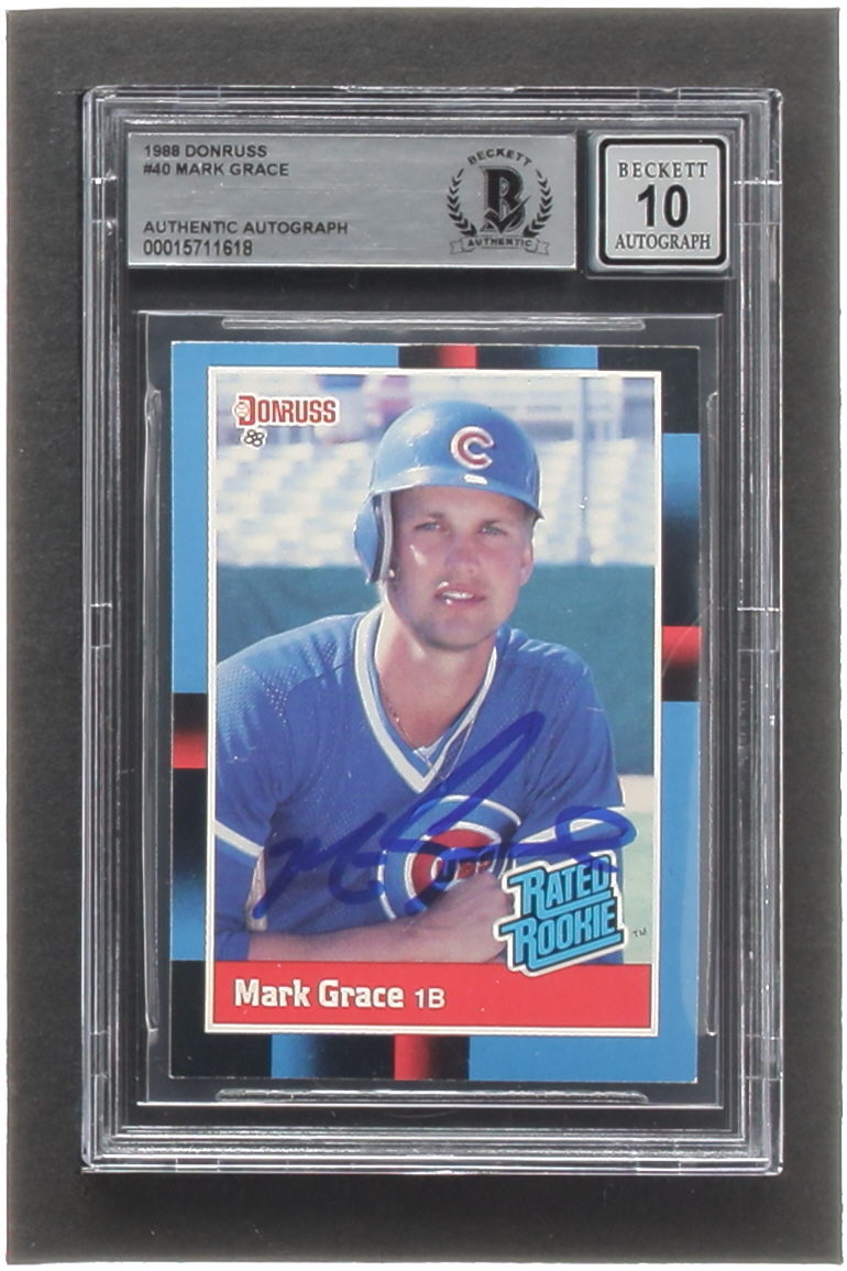 Mark Grace Signed 1988 Donruss #40 RC (BGS | Auto Grade 10) at PristineAuction.com Mark Grace Signed 1988 Donruss #40 RC (BGS | Auto Grade 10) at PristineAuction.com