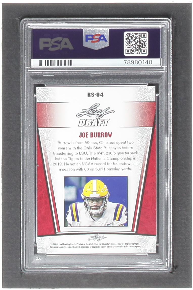 Joe Burrow 2020 Leaf Special Release Rookie Silver #RS04 RC (PSA 9) at PristineAuction.com Joe Burrow 2020 Leaf Special Release Rookie Silver #RS04 RC (PSA 9) at PristineAuction.com