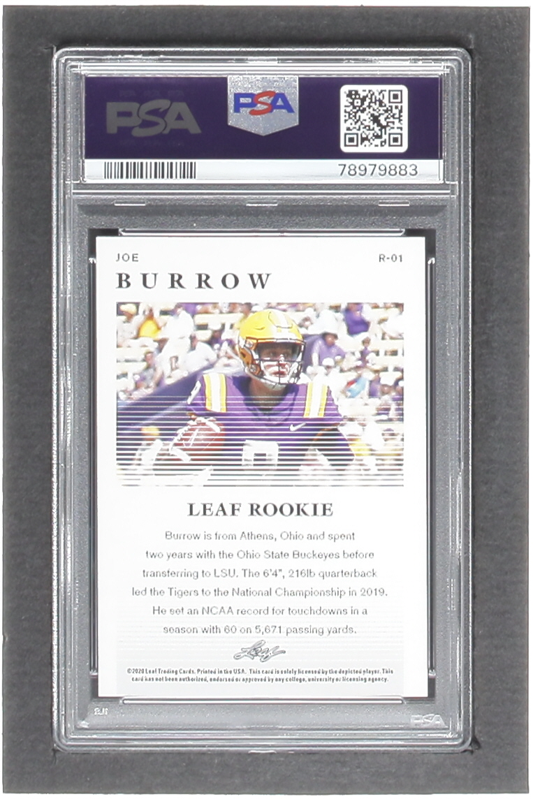 Joe Burrow 2020 Leaf Special Release Rookie #R01 RC (PSA 9) at PristineAuction.com Joe Burrow 2020 Leaf Special Release Rookie #R01 RC (PSA 9) at PristineAuction.com