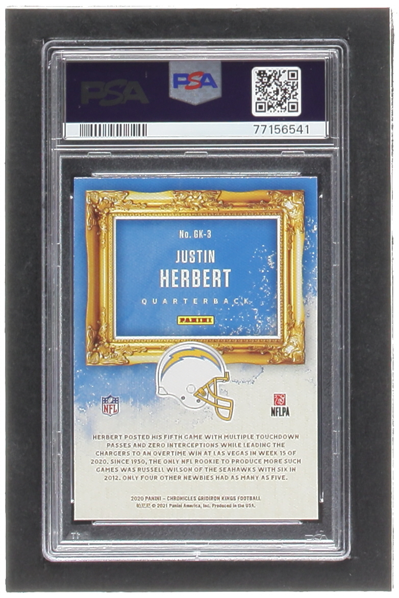 Justin Herbert 2020 Gridiron Kings #3 RC (PSA 10) at PristineAuction.com Justin Herbert 2020 Gridiron Kings #3 RC (PSA 10) at PristineAuction.com