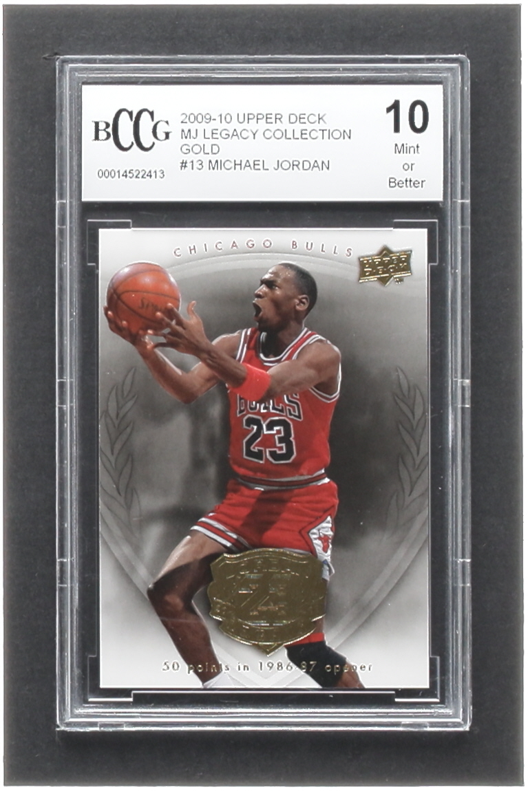 Michael Jordan 2009-10 Upper Deck Michael Jordan Legacy Collection Gold #13 (BCCG 10) at PristineAuction.com Michael Jordan 2009-10 Upper Deck Michael Jordan Legacy Collection Gold #13 (BCCG 10) at PristineAuction.com