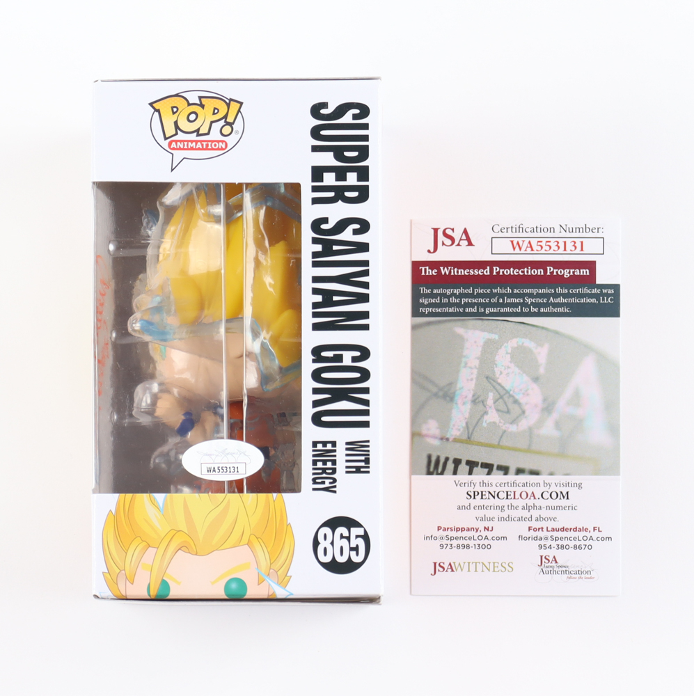 Mario Castaneda Signed "Dragon Ball Z" #865 Super Saiyan Goku with Energy Funko Pop! Vinyl Figure Inscribed "Goku" (JSA) at PristineAuction.com Mario Castaneda Signed "Dragon Ball Z" #865 Super Saiyan Goku with Energy Funko Pop! Vinyl Figure Inscribed "Goku" (JSA) at PristineAuction.com