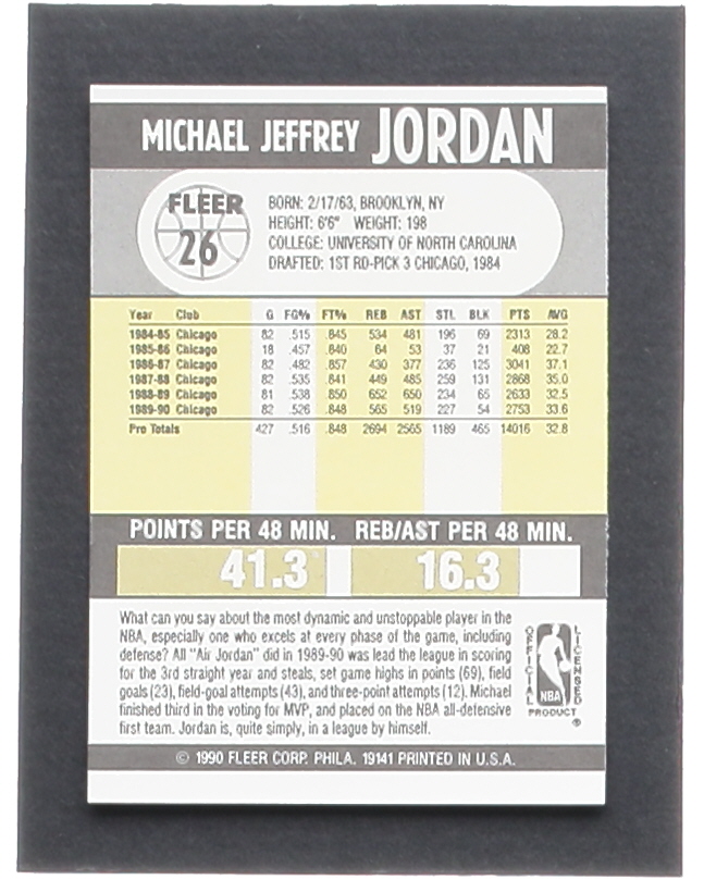Michael Jordan 1990-91 Fleer #26 at PristineAuction.com Michael Jordan 1990-91 Fleer #26 at PristineAuction.com