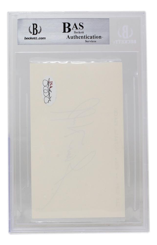 Sam Huff Signed Index Card (BAS) at PristineAuction.com Sam Huff Signed Index Card (BAS) at PristineAuction.com