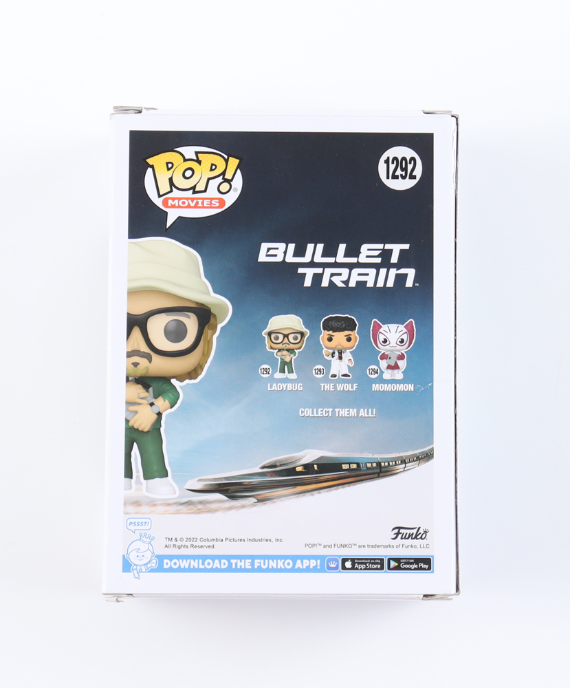 Brad Pitt Signed "Bullet Train" #1292 Ladybug Funko Pop! Vinyl Figure (ACOA) at PristineAuction.com Brad Pitt Signed "Bullet Train" #1292 Ladybug Funko Pop! Vinyl Figure (ACOA) at PristineAuction.com
