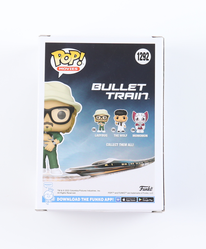 Brad Pitt Signed "Bullet Train" #1292 Ladybug Funko Pop! Vinyl Figure (ACOA) at PristineAuction.com Brad Pitt Signed "Bullet Train" #1292 Ladybug Funko Pop! Vinyl Figure (ACOA) at PristineAuction.com