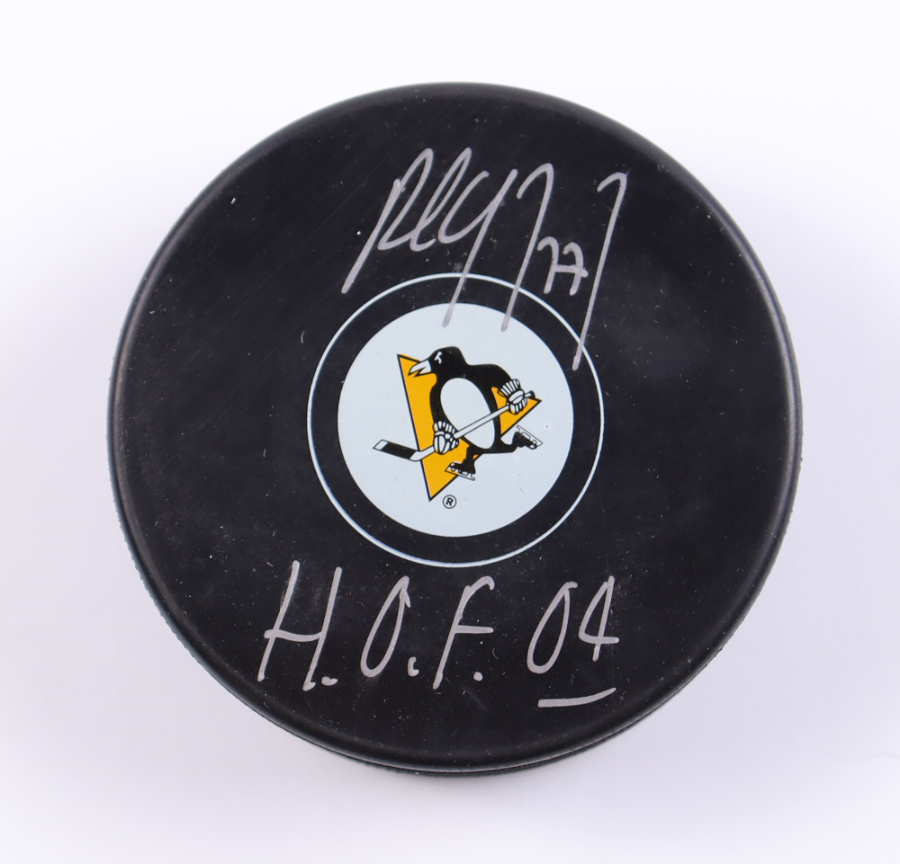 Paul Coffey Signed Penguins Logo Hockey Puck Inscribed "H.O.F. 04" (JSA) at PristineAuction.com Paul Coffey Signed Penguins Logo Hockey Puck Inscribed "H.O.F. 04" (JSA) at PristineAuction.com