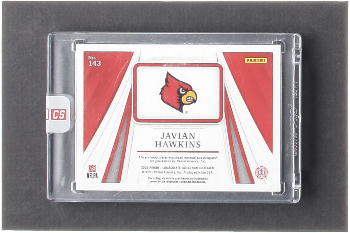 Javian Hawkins 2021 Immaculate Collection Collegiate Team Slogan Signature Die Cuts Emerald #143 #3/5 RC at PristineAuction.com Javian Hawkins 2021 Immaculate Collection Collegiate Team Slogan Signature Die Cuts Emerald #143 #3/5 RC at PristineAuction.com