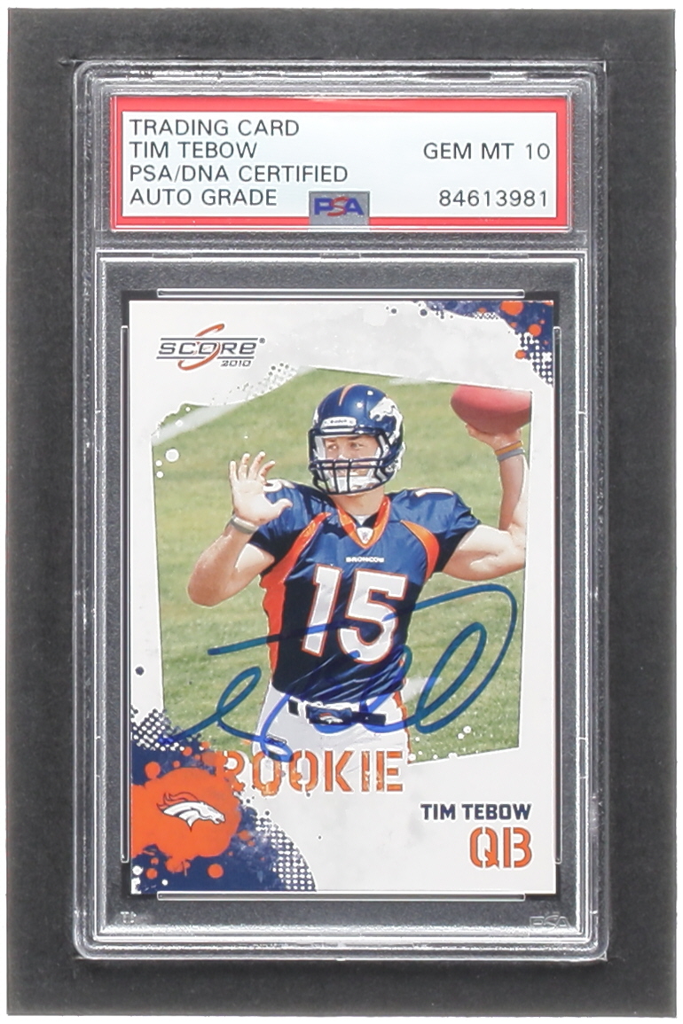 Tim Tebow Signed 2010 Score #396 RC (PSA | Auto Grade 10) at PristineAuction.com Tim Tebow Signed 2010 Score #396 RC (PSA | Auto Grade 10) at PristineAuction.com