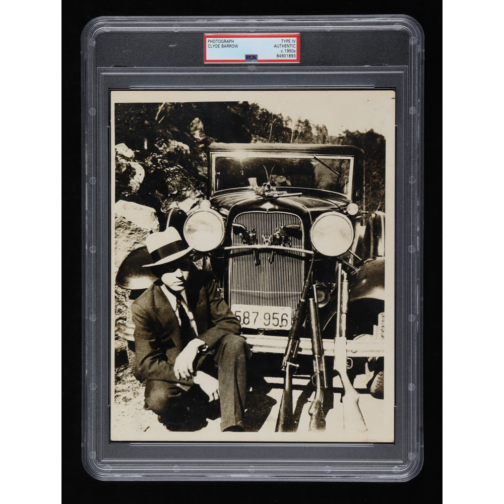 Clyde Barrow 1950's 8x10 Photo (PSA) Pristine Auction