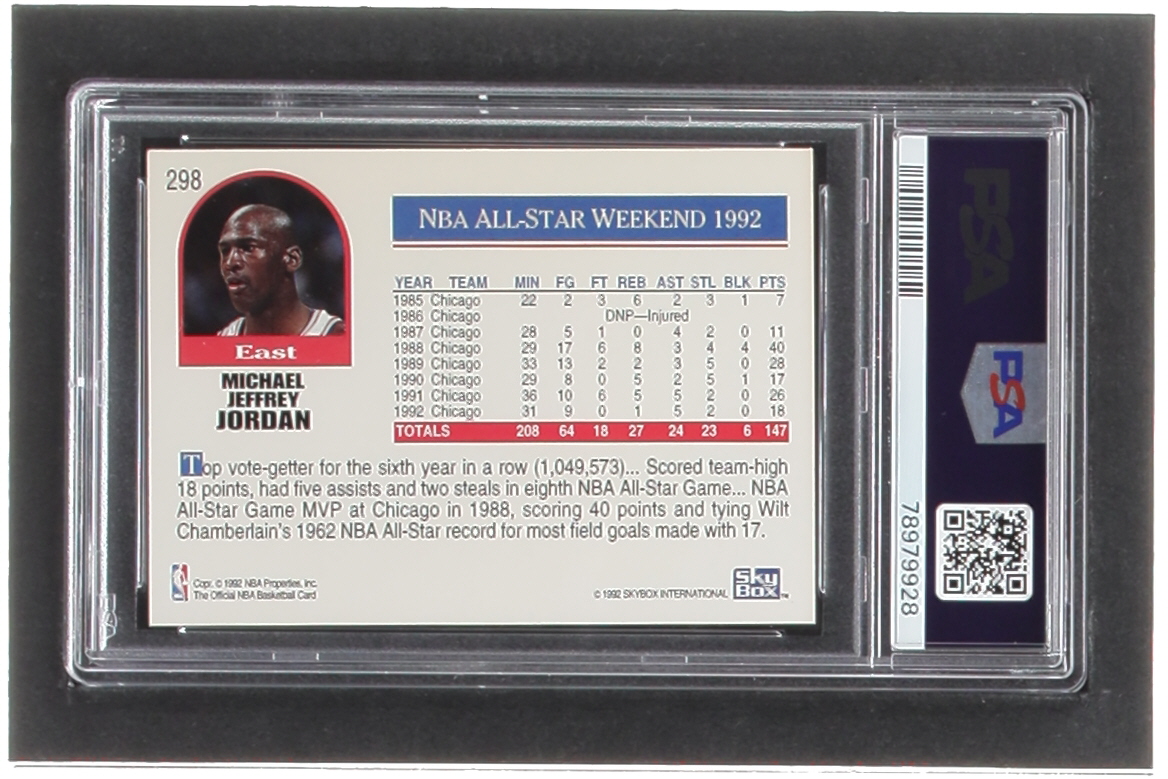 Michael Jordan 1992-93 Hoops #298 AS (PSA 9) at PristineAuction.com Michael Jordan 1992-93 Hoops #298 AS (PSA 9) at PristineAuction.com