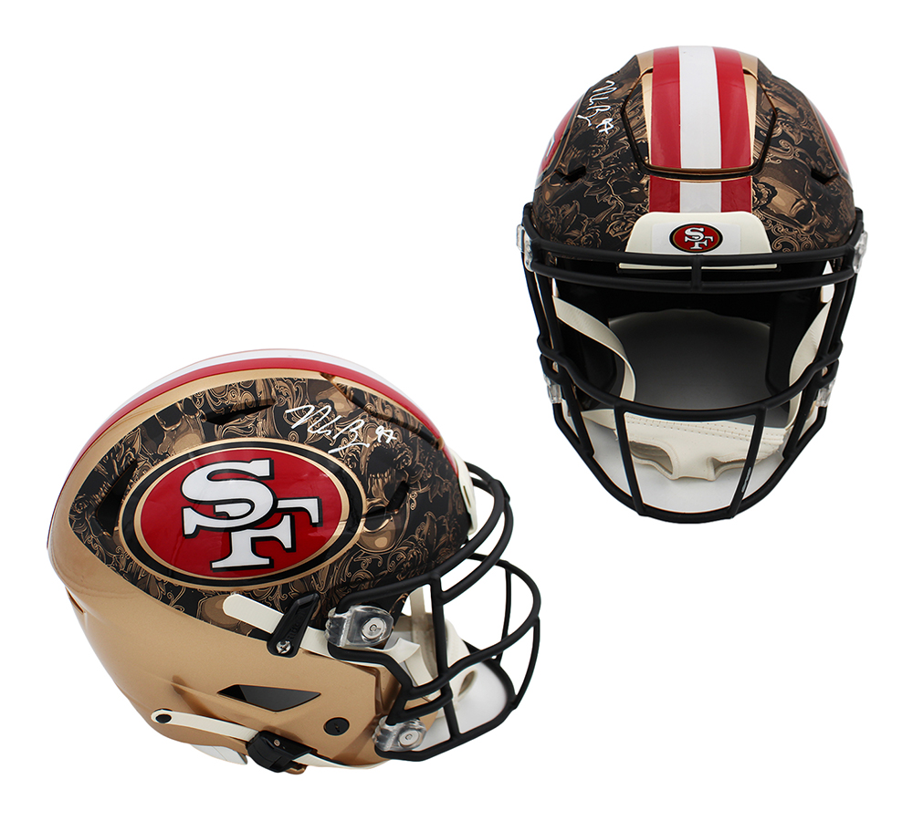 Nick Bosa Signed 49ers Full-Size Authentic On-Field Custom SpeedFlex Helmet (Beckett) at PristineAuction.com Nick Bosa Signed 49ers Full-Size Authentic On-Field Custom SpeedFlex Helmet (Beckett) at PristineAuction.com