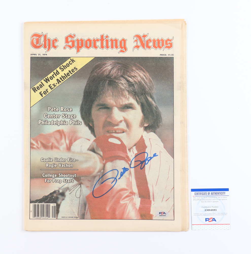 Pete Rose Signed 1979 "The Sporting News" Newspaper (PSA) at PristineAuction.com Pete Rose Signed 1979 "The Sporting News" Newspaper (PSA) at PristineAuction.com