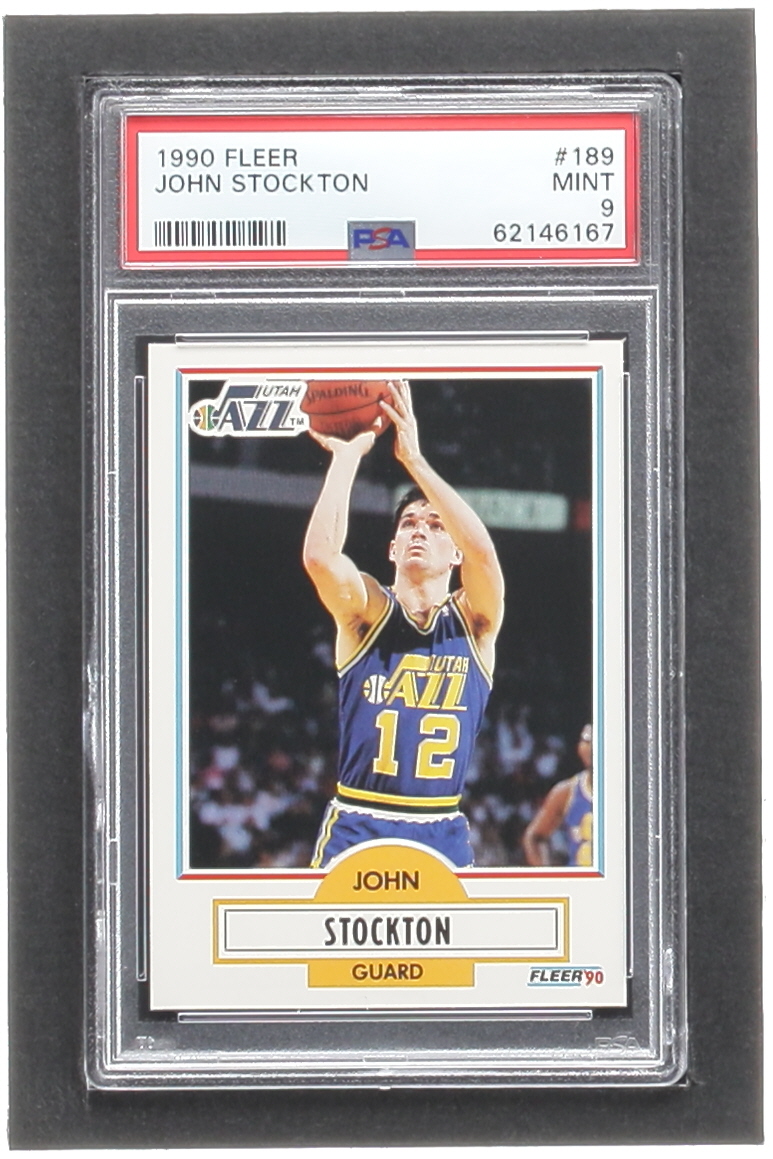 John Stockton 1990-91 Fleer #189 (PSA 9) at PristineAuction.com John Stockton 1990-91 Fleer #189 (PSA 9) at PristineAuction.com