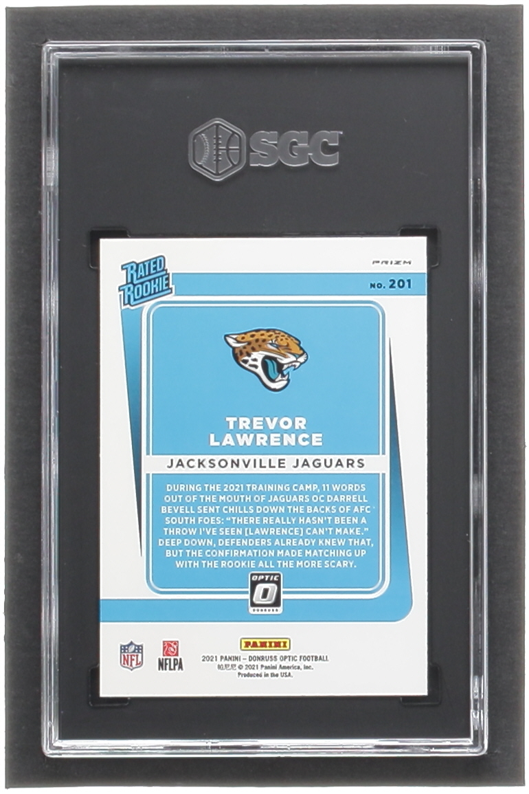 Trevor Lawrence 2021 Donruss Optic Holo #201 RR RC (SGC 9) at PristineAuction.com Trevor Lawrence 2021 Donruss Optic Holo #201 RR RC (SGC 9) at PristineAuction.com