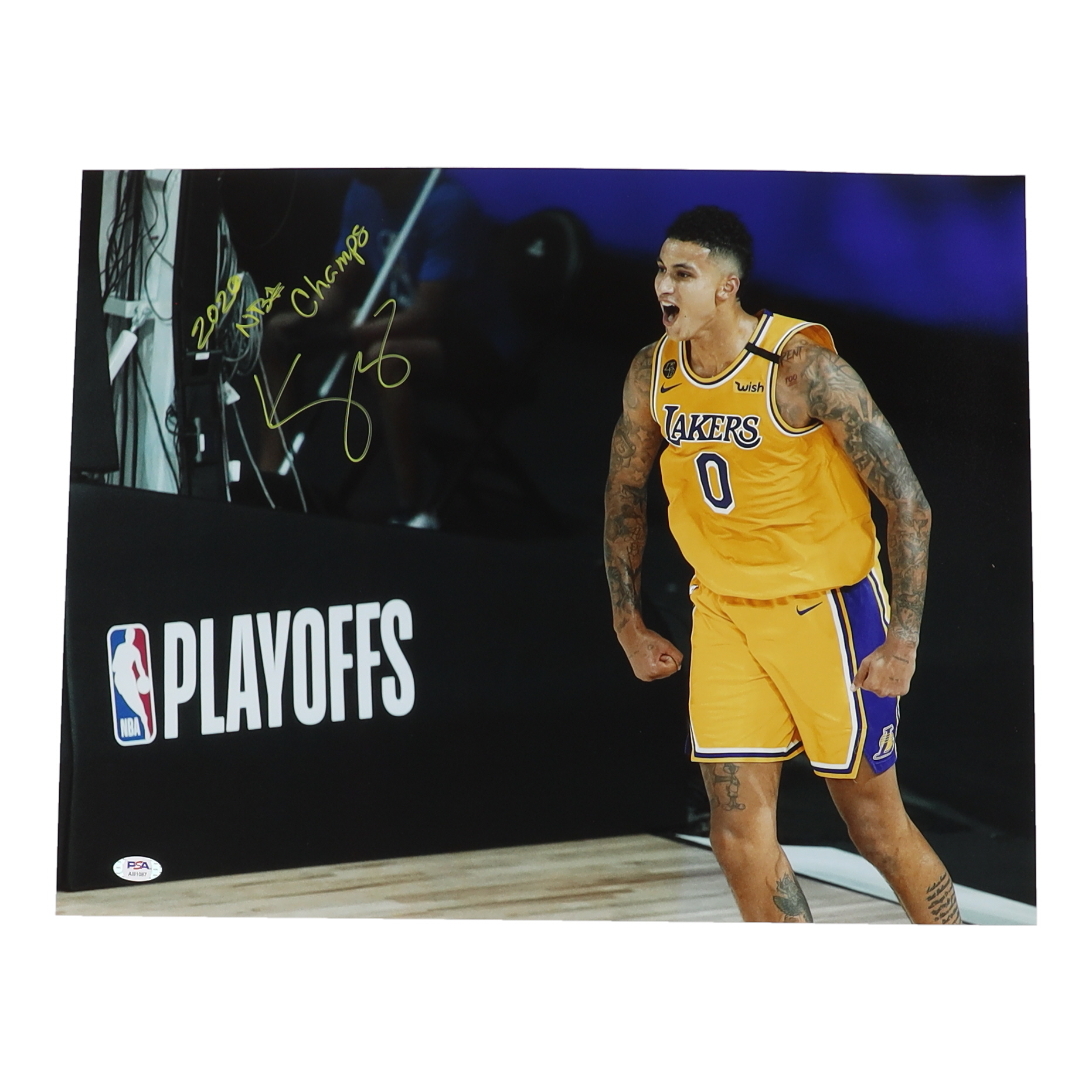 Kyle Kuzma Signed Lakers 16x20 Photo Inscribed "2020 NBA Champs" (PSA) at PristineAuction.com Kyle Kuzma Signed Lakers 16x20 Photo Inscribed "2020 NBA Champs" (PSA) at PristineAuction.com