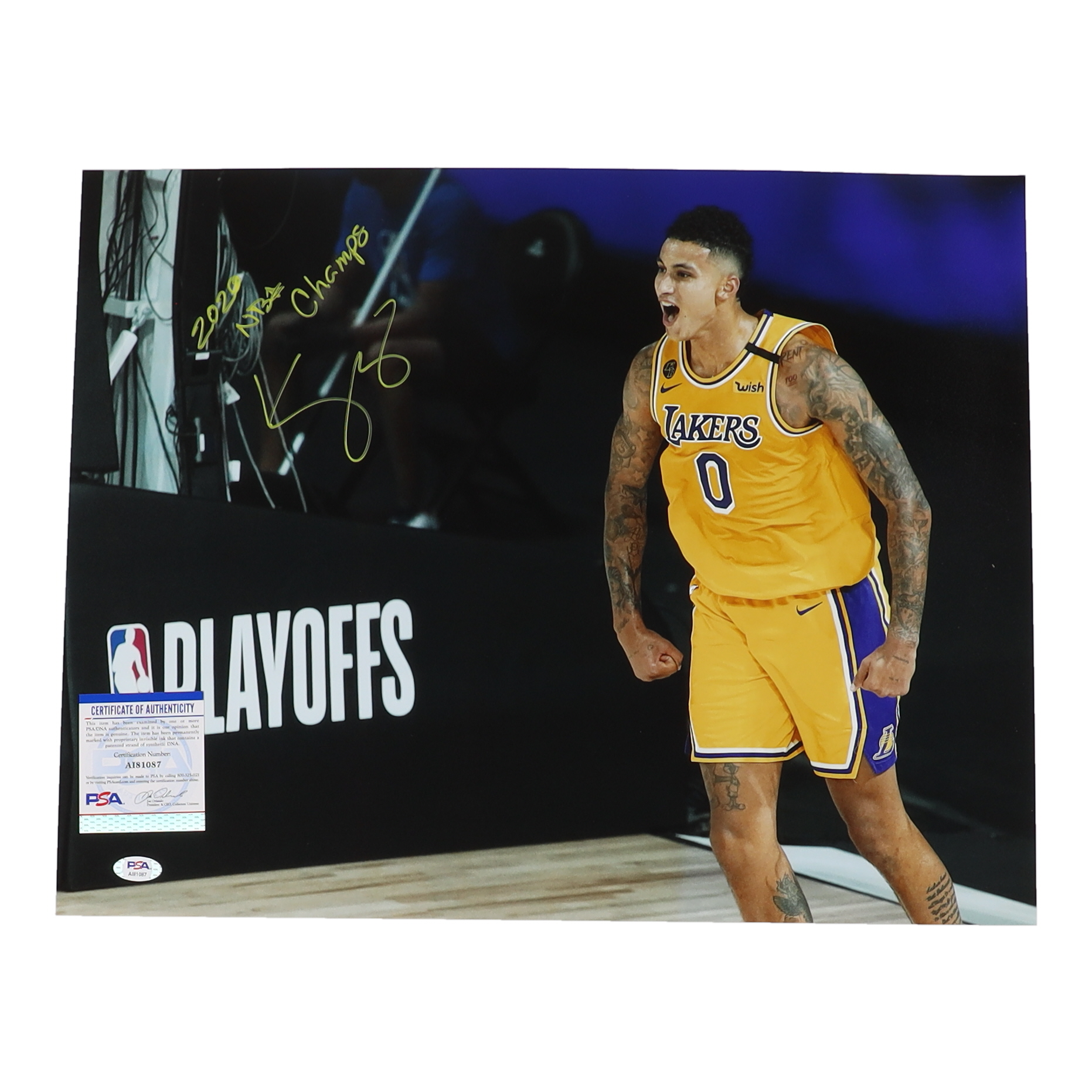 Kyle Kuzma Signed Lakers 16x20 Photo Inscribed "2020 NBA Champs" (PSA) at PristineAuction.com Kyle Kuzma Signed Lakers 16x20 Photo Inscribed "2020 NBA Champs" (PSA) at PristineAuction.com