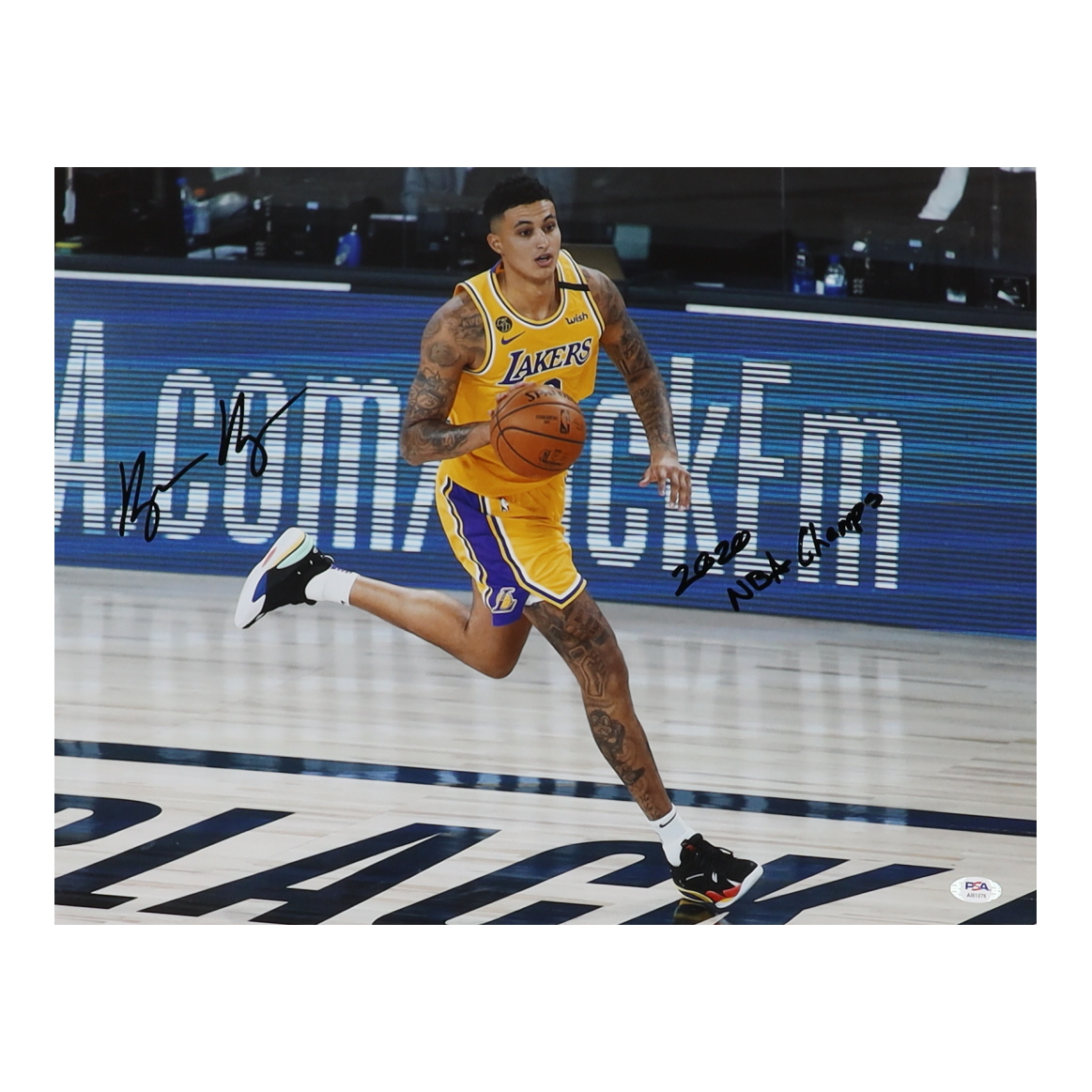 Kyle Kuzma Signed Lakers 16x20 Photo Inscribed "2020 NBA Champs" (PSA) at PristineAuction.com Kyle Kuzma Signed Lakers 16x20 Photo Inscribed "2020 NBA Champs" (PSA) at PristineAuction.com