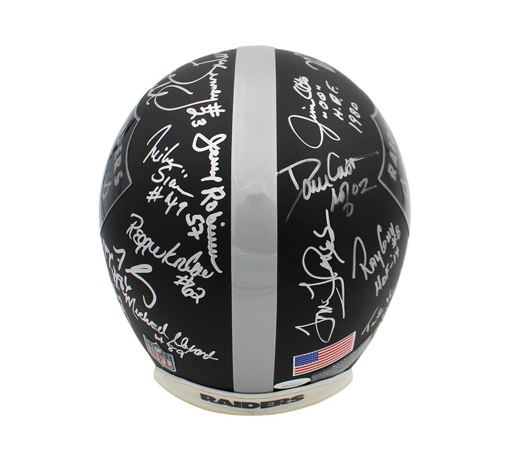 Raiders Greats Full-Size Authentic On-Field Helmet Signed By (20 with Jim Otto, Ray Guy, Art Shell, Dave Casper, Tom Flores (JSA) at PristineAuction.com Raiders Greats Full-Size Authentic On-Field Helmet Signed By (20 with Jim Otto, Ray Guy, Art Shell, Dave Casper, Tom Flores (JSA) at PristineAuction.com