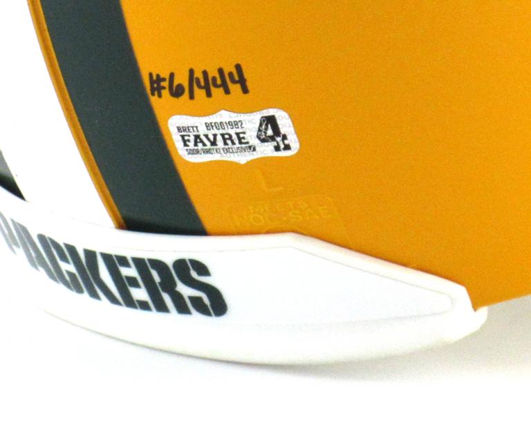 Brett Favre Signed LE Packers Full-Size Authentic On-Field Helmet Inscribed "Hall of Fame 2016" (Radtke) at PristineAuction.com Brett Favre Signed LE Packers Full-Size Authentic On-Field Helmet Inscribed "Hall of Fame 2016" (Radtke) at PristineAuction.com
