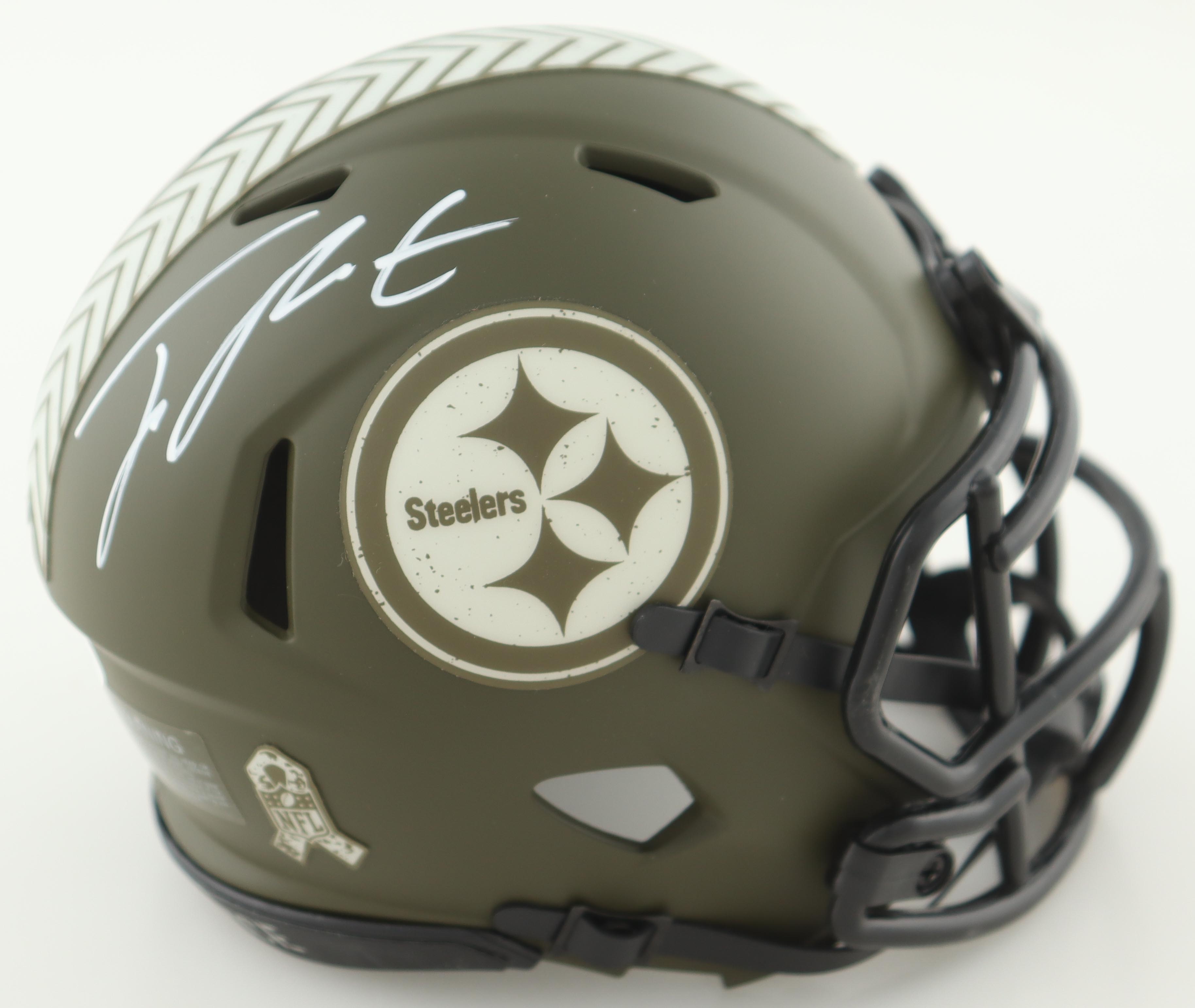 Joey Porter Jr. Signed Steelers Salute to Service Speed Mini Helmet ...