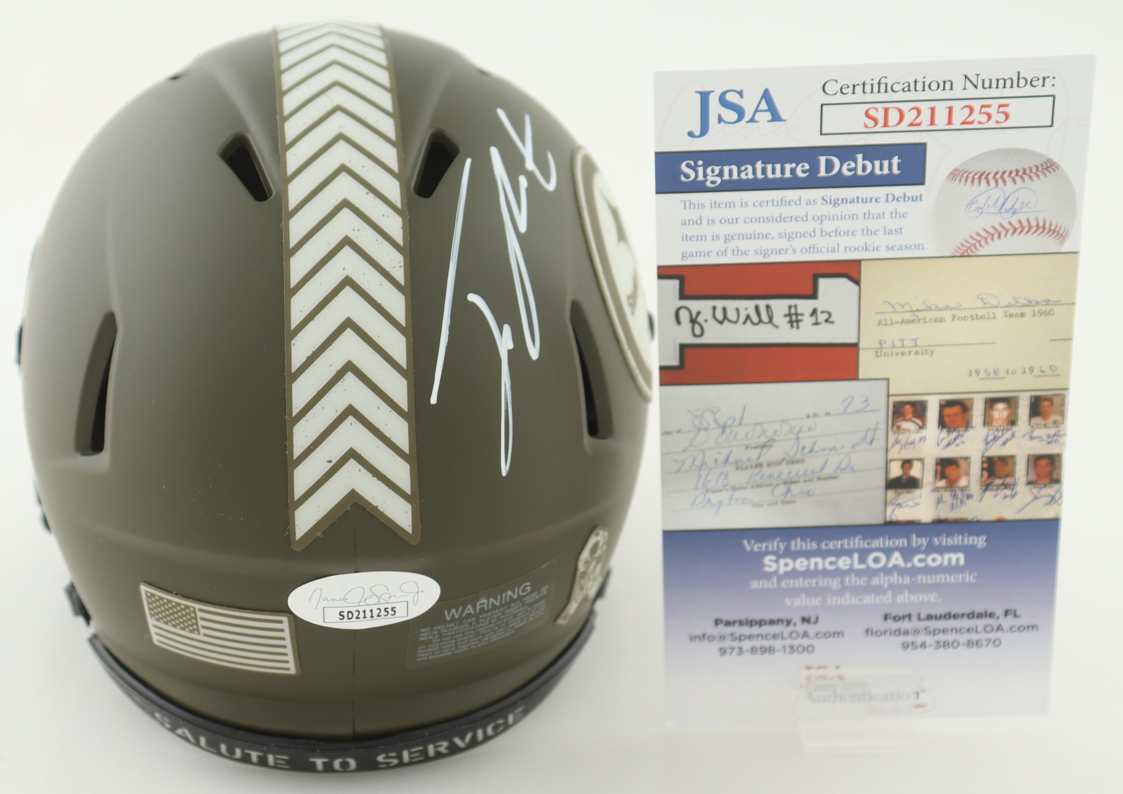 Joey Porter Jr. Signed Steelers Salute to Service Speed Mini Helmet ...