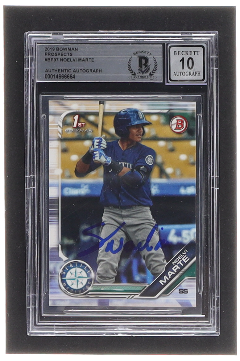Noelvi Marte Signed 2019 Bowman Prospects #BP97 (BGS | Auto 10) at PristineAuction.com Noelvi Marte Signed 2019 Bowman Prospects #BP97 (BGS | Auto 10) at PristineAuction.com