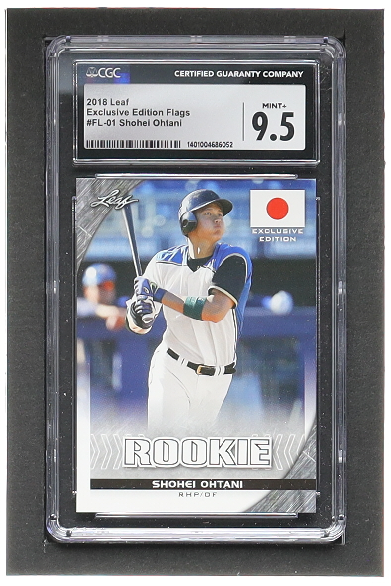 Shohei Ohtani 2018 Leaf Ohtani Rookie Exclusive Flag #FL01 (CGC 9.5) at PristineAuction.com Shohei Ohtani 2018 Leaf Ohtani Rookie Exclusive Flag #FL01 (CGC 9.5) at PristineAuction.com