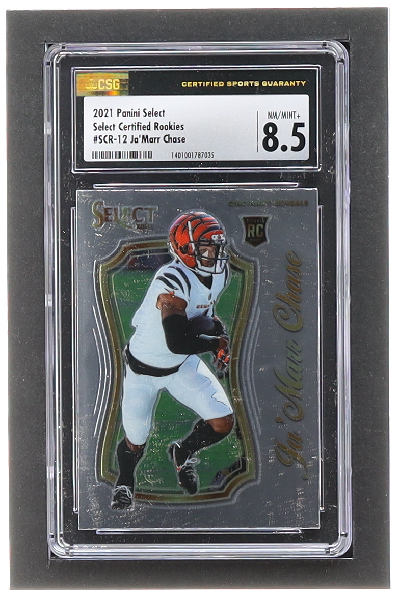 Ja'Marr Chase 2021 Select Select Certified Rookies #12 RC (CSG 8.5) at PristineAuction.com Ja'Marr Chase 2021 Select Select Certified Rookies #12 RC (CSG 8.5) at PristineAuction.com