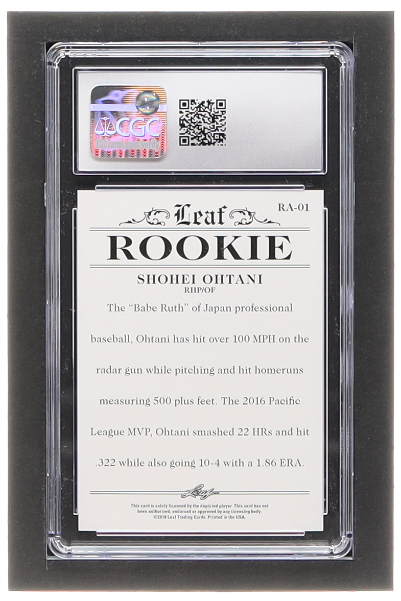 Shohei Ohtani 2018 Leaf Ohtani Rookie Achievement #RA01 (CGC 10) at PristineAuction.com Shohei Ohtani 2018 Leaf Ohtani Rookie Achievement #RA01 (CGC 10) at PristineAuction.com