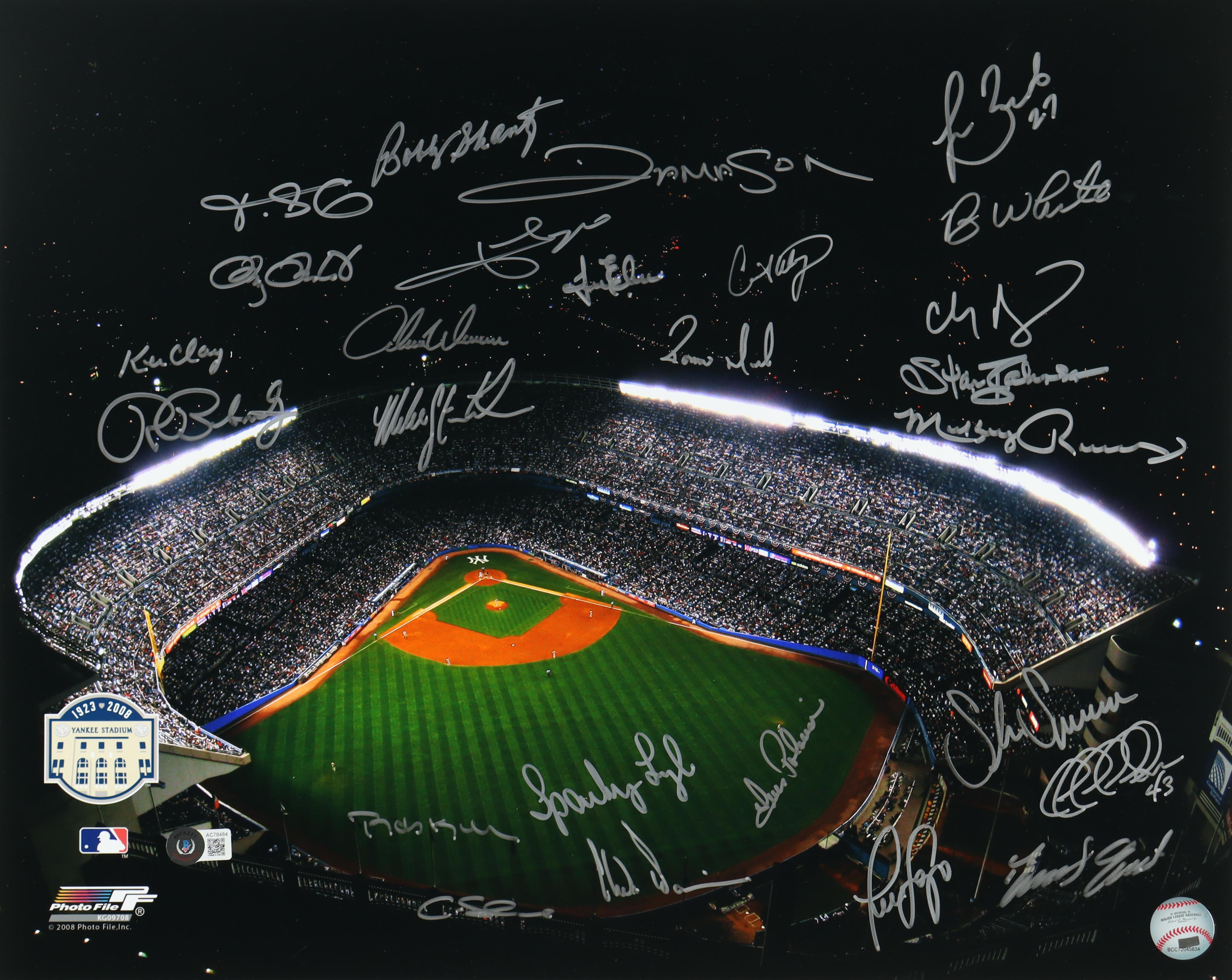 Yankees Greats 16x20 Photo Signed by (26) with Bobby Shantz, Luis Sojo, Freddy Garcia, Chili Davis (Beckett) at PristineAuction.com Yankees Greats 16x20 Photo Signed by (26) with Bobby Shantz, Luis Sojo, Freddy Garcia, Chili Davis (Beckett) at PristineAuction.com
