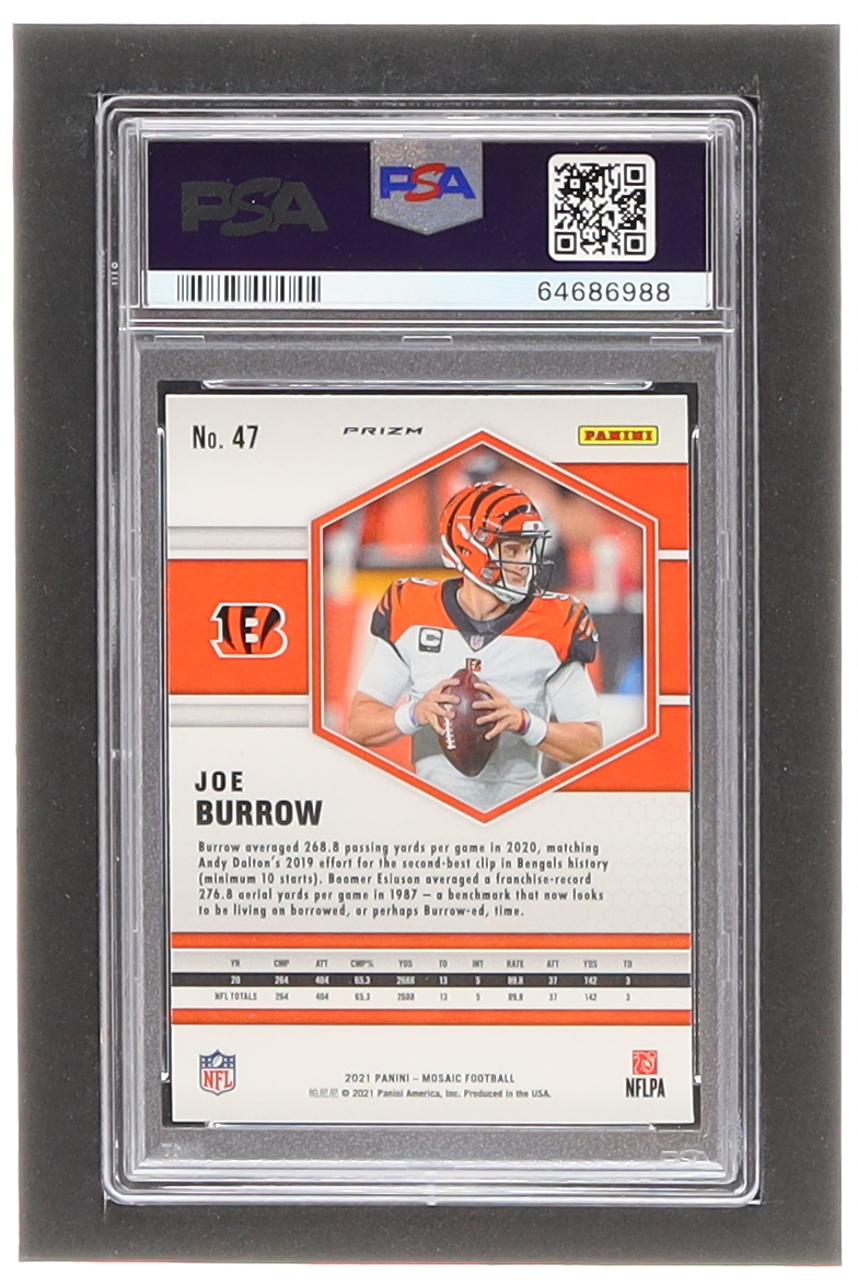 Joe Burrow 2021 Panini Mosaic Mosaic Camo Pink #47 (PSA 8) at PristineAuction.com Joe Burrow 2021 Panini Mosaic Mosaic Camo Pink #47 (PSA 8) at PristineAuction.com