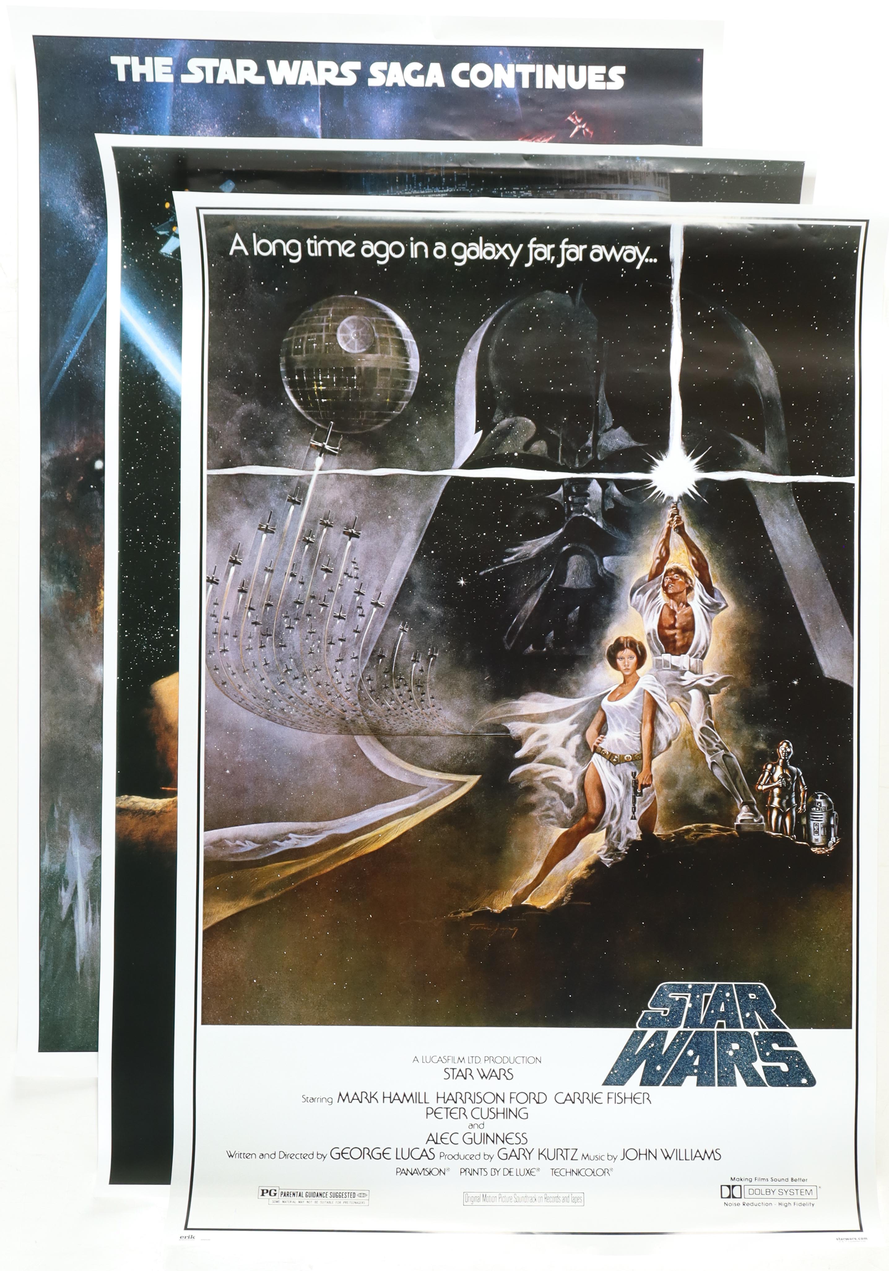 Complete Set of (3) "Star Wars" 24x36 Movie Posters with "Star Wars", "The Empire Strikes Back" & "Return of the Jedi" at PristineAuction.com Complete Set of (3) "Star Wars" 24x36 Movie Posters with "Star Wars", "The Empire Strikes Back" & "Return of the Jedi" at PristineAuction.com